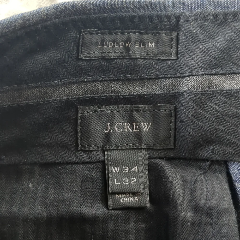 J‎ Crew Ludlow Slim Cotton Pants Size 34 Blue 35X32